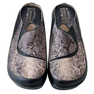 L'Artiste By Spring Step Black Chino Python Clog Womens Shoes Size EU 41 US 9.5